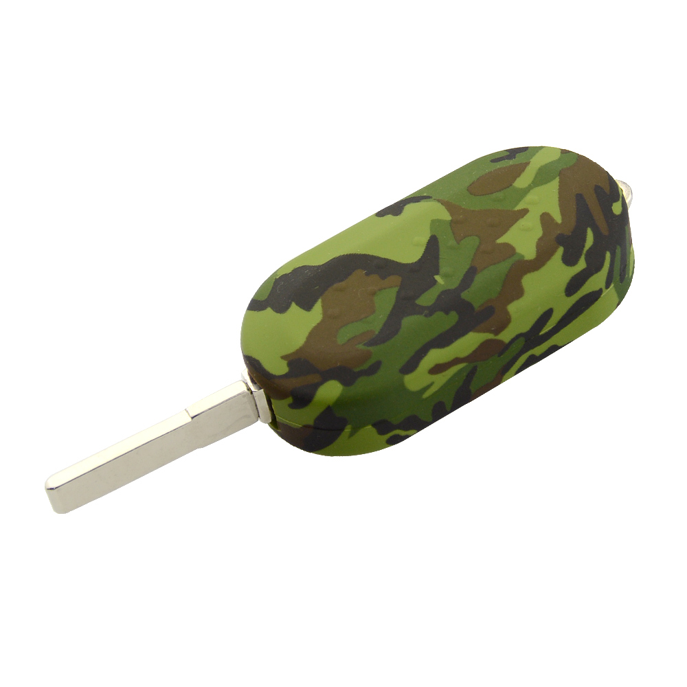 Okeytech 3 -knapper blødt silikone bilnøgle cover passer til fiat 500 nøgle cover blank fob shell bildele biltilbehør