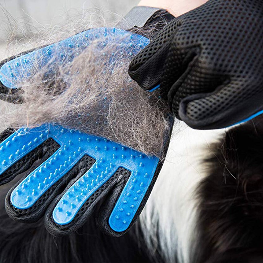 Pflege Handschuh für Hunde Kamm Handschuh für Haustier Katze Finger Reinigung Massage Handschuh für Ebene Pflege Haustier Hund Haar Deshedding pinsel