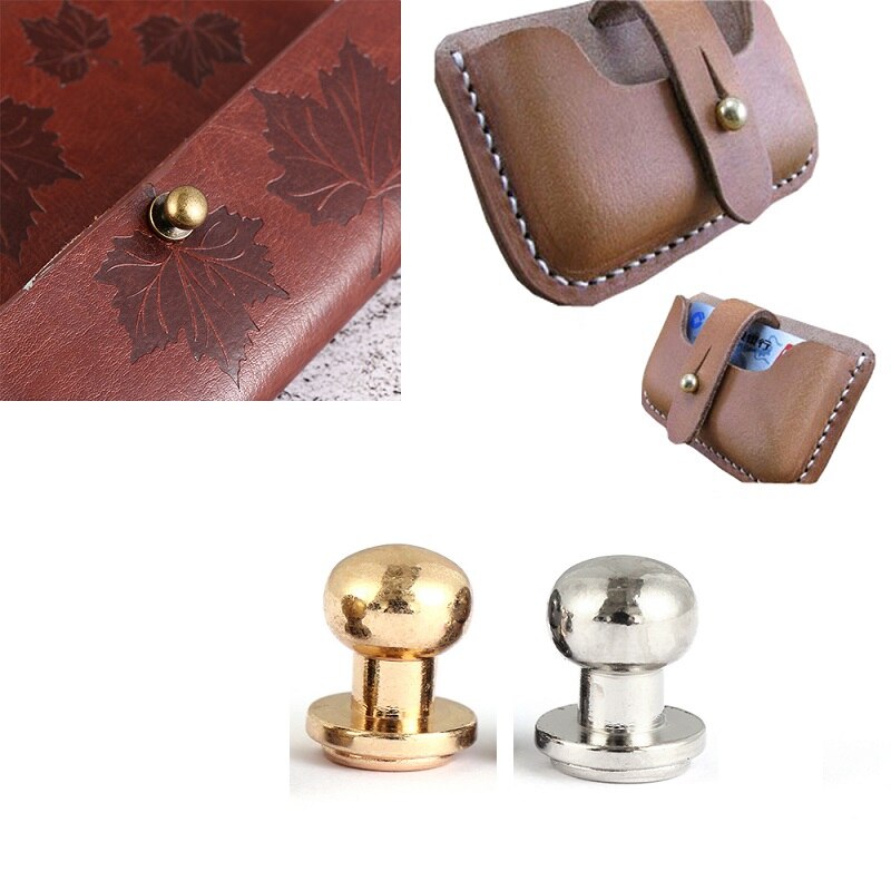 1 pièces tête rasée acier inoxydable & cuivre bricolage sacs accessoires sucette ongle bagages maroquinerie matériel manuel