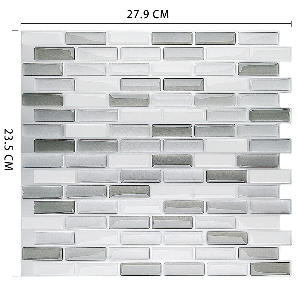 Home Decor Self Adhesive Vinyl Wall Sticker 3D Peel and Stick Subway kitchen backsplash tiles: MSOB-129