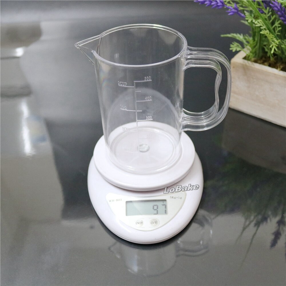 Newest 500ml hard PC polycarbonate measuring cup mug with detail measure sizes marks for kitchen cooking gadgets