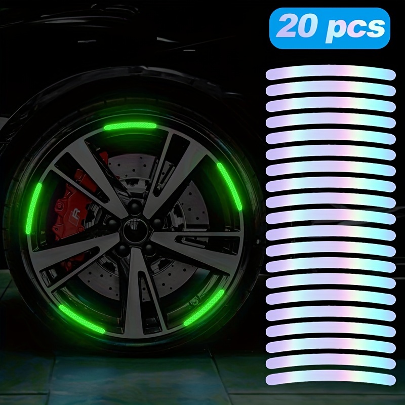 20Stck Auto Rad Leuchtende Aufkleber Reflektierende Aufkleber Leuchtende Fluoreszierende Farbe Rad Dekoration Motorrad Nacht Aufkleber