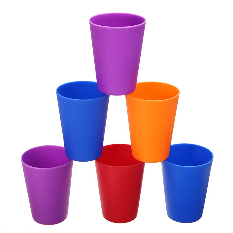 15pcs Plastic Cups Colorful Water Cup Party Supplies Drinking Cup Reusable Home Beverages Milk Tool Tableware Accessories
