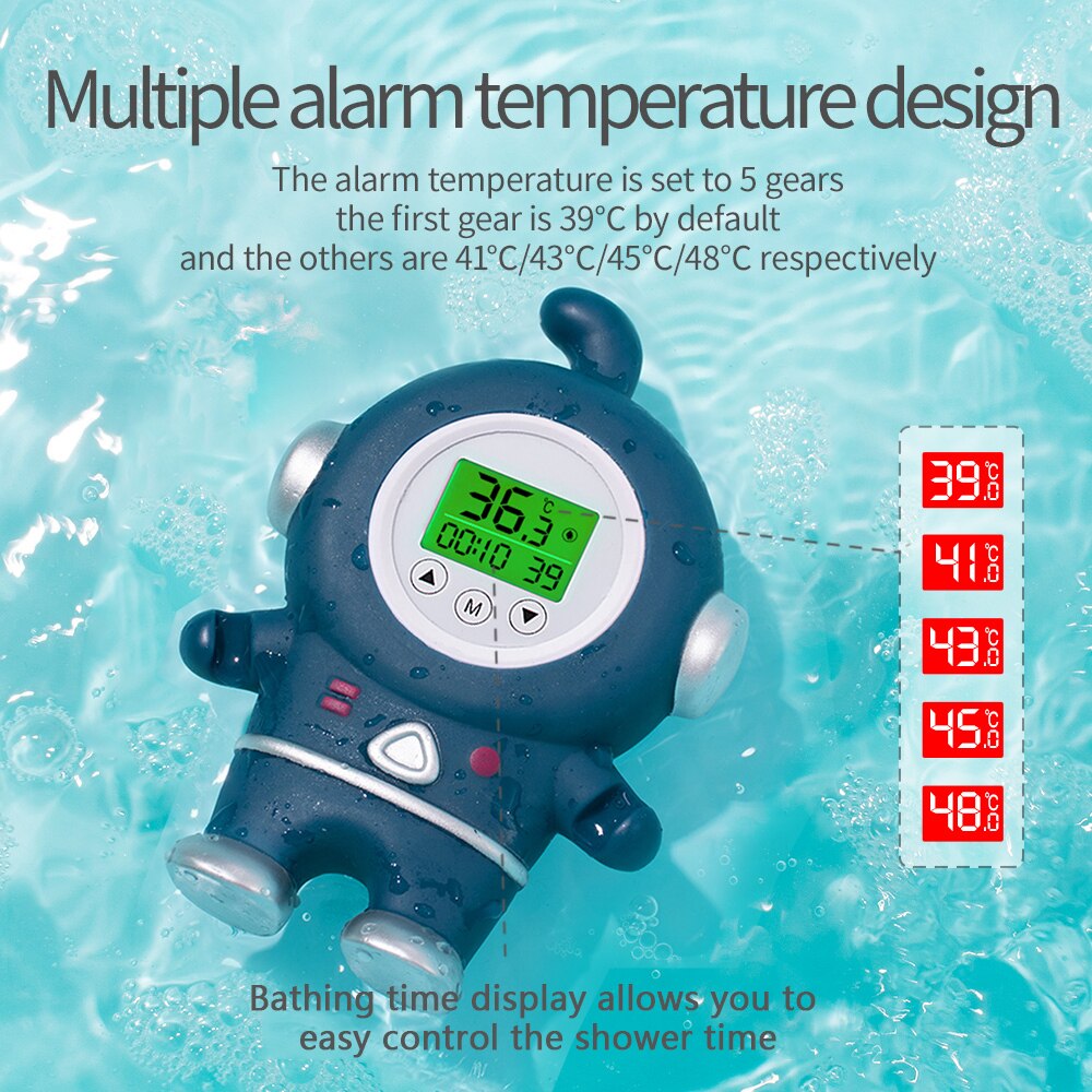 Baby Bath Thermometer Water Thermometer with Room Temperature Tri-color Backlit Display Floating Bath Toy Safety Temperature