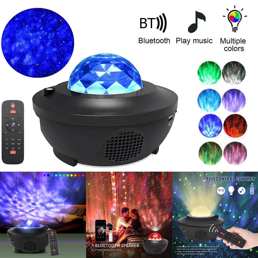 Proiettore galassia cielo stellato colorato Blueteeth USB controllo vocale lettore musicale LED luce notturna ricarica USB lampada di proiezione regalo