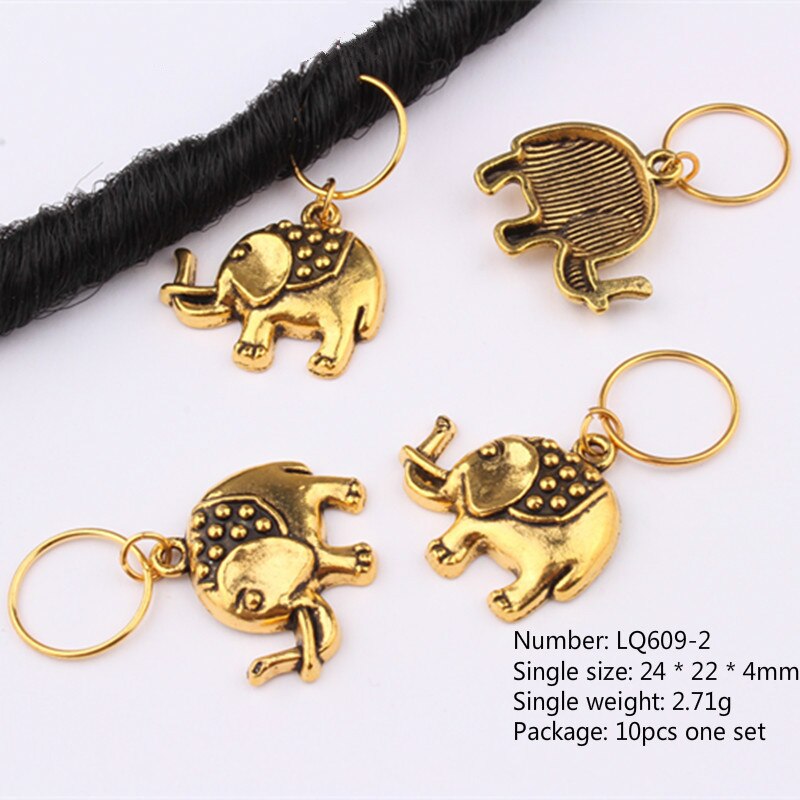 10 stk/pakke golden life tree sommerfugl charms manchetter ringe smykker dreadlock tilbehør hår fletning dread dreadlock perler clips: Nr. .2