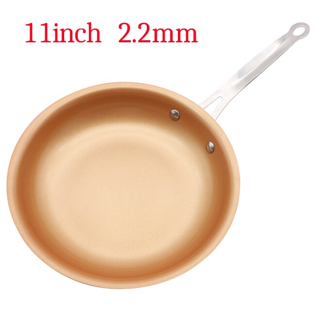 Kjøkken non-stick kobber stekepanne keramisk induksjon komfyr panne non-stick stekepanne kobber gryte: 11 tommer 2.2mm