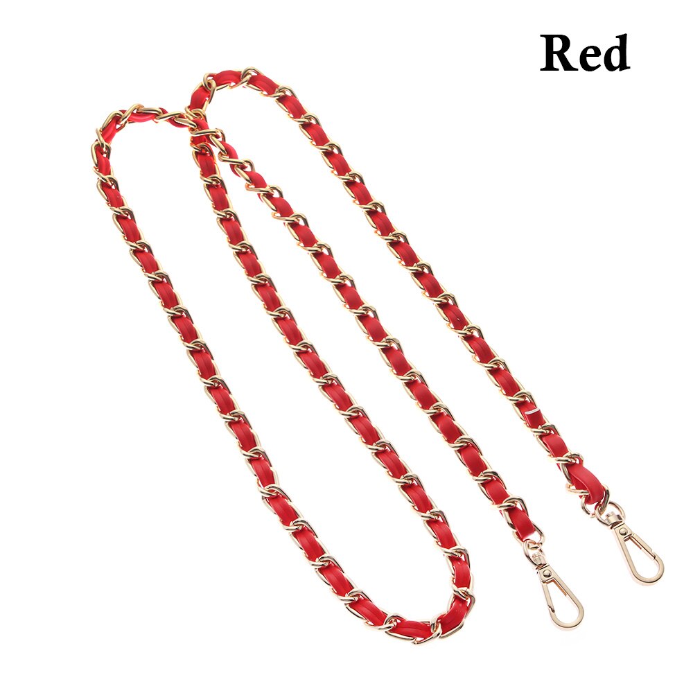 120cm Metal Chain Shoulder Bags Strap Handbag Buckle Handle DIY Strap Accessories for Bag Hardware Double Woven Iron Chain: Red