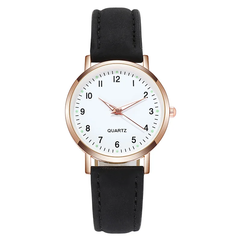 Nieuw Horloge Vrouwen Mode Casual Lederen Riem Horloges Eenvoudige Dames Kleine Wijzerplaat Quartz Klok Jurk Polshorloj Mujer: Black