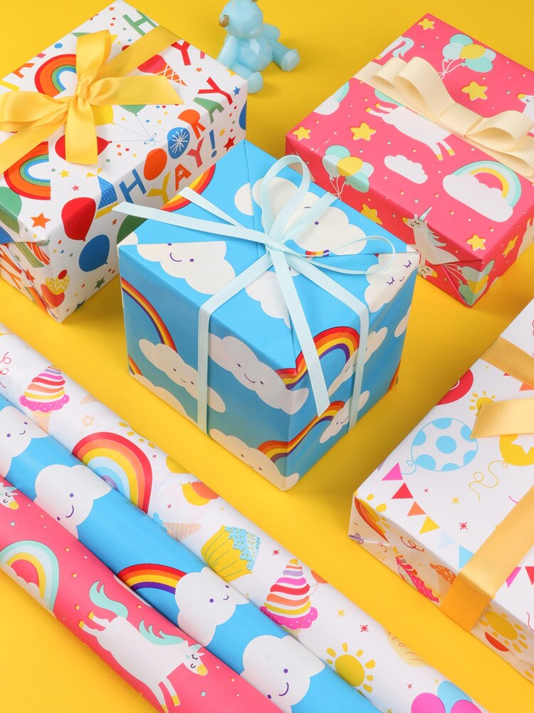 76X305Cm Inpakpapier Geschenkdoos Artware Verpakking Materiaal Kinderen Verjaardag Voor Festival Partywrapping Decor Supplies