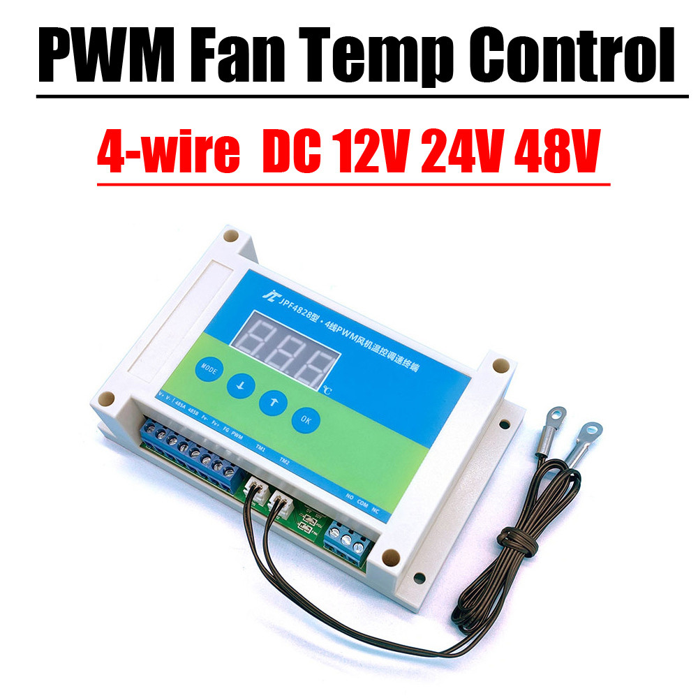 Gleichstrom 12V 24V 48V 12a PWM-Lüfter temperatur regler Drehzahl regelung Lüfter regler Gehäbenutzen gehäbenutzen Digitale Temperatur anzeige
