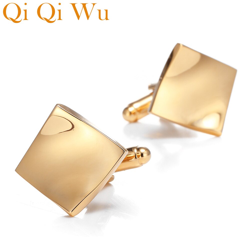 Gold Men&#39;s Shirt Cufflinks Metal Cuff links Buttons for Best Man Wedding Cufflink Business Jewelry