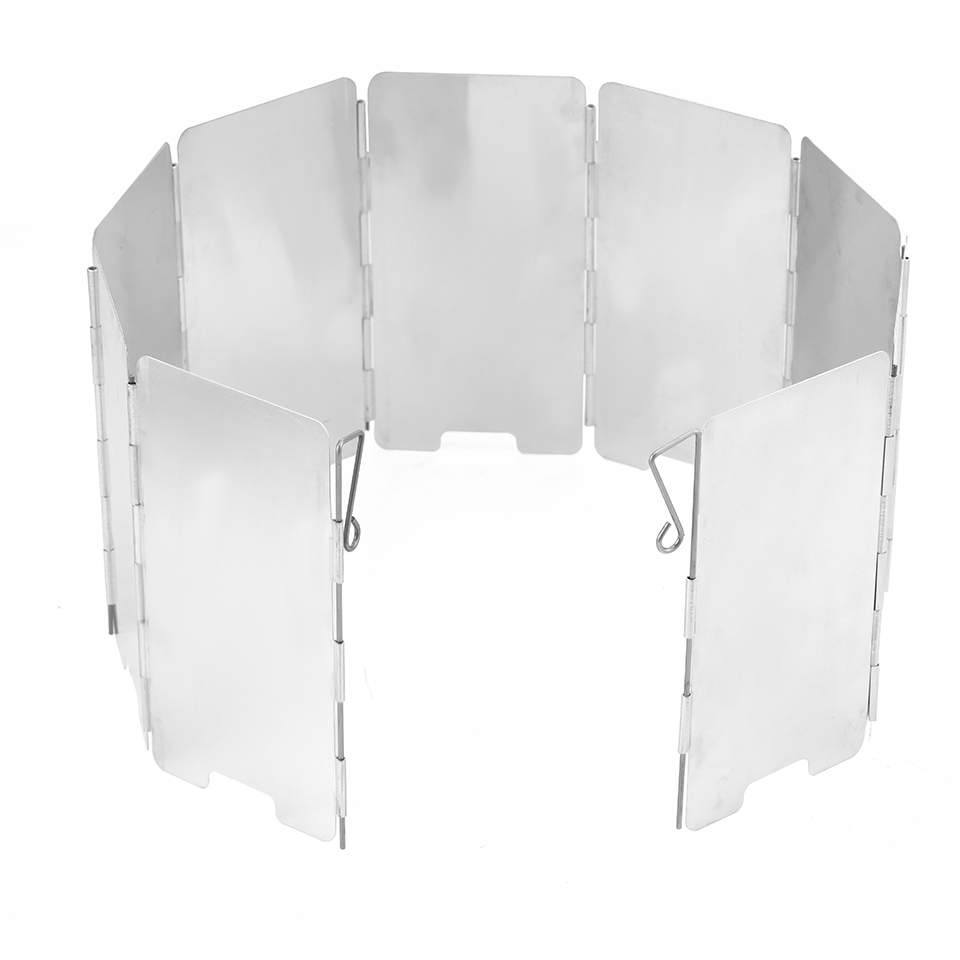 Outdoor Camping Portable Gas Cooker Stove for Camping Hiking Accessories Adapter for Filling Gas Cylinders Alloy Windshield: 9 windshields