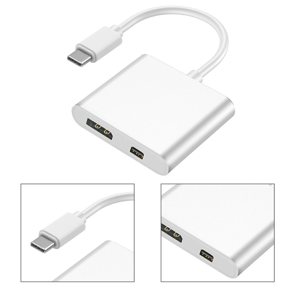 Type C Naar Dp Mini Hub Dp 4K * 2K Twee-In-een Docking Station Adapter voor Laptop Pc Voor Telefoon Macbook Hub: Default Title