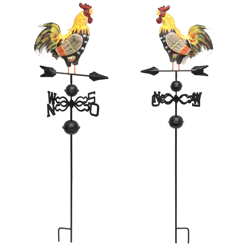 Metal Weather Vane with Rooster Ornament Rooster W... – Grandado