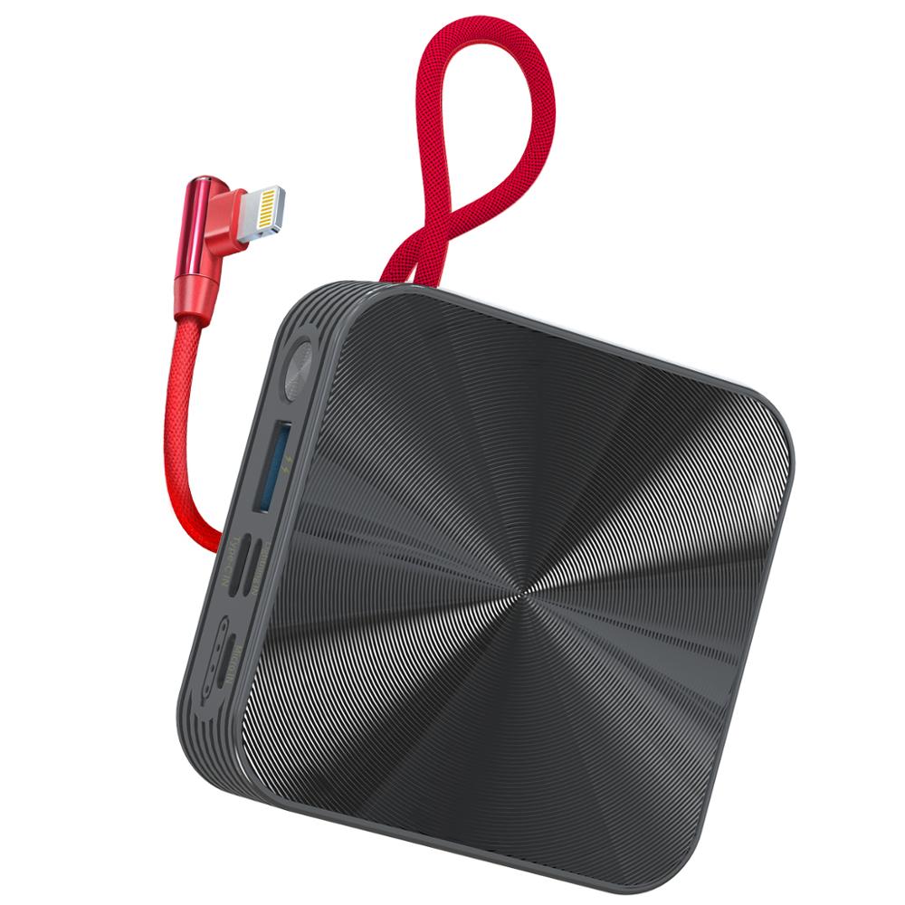 Batterie externe Portable mince Powerbank 10000 mah batterie externe Micro / Type C batterie universelle rapide pour téléphone Portable: Lightning Black