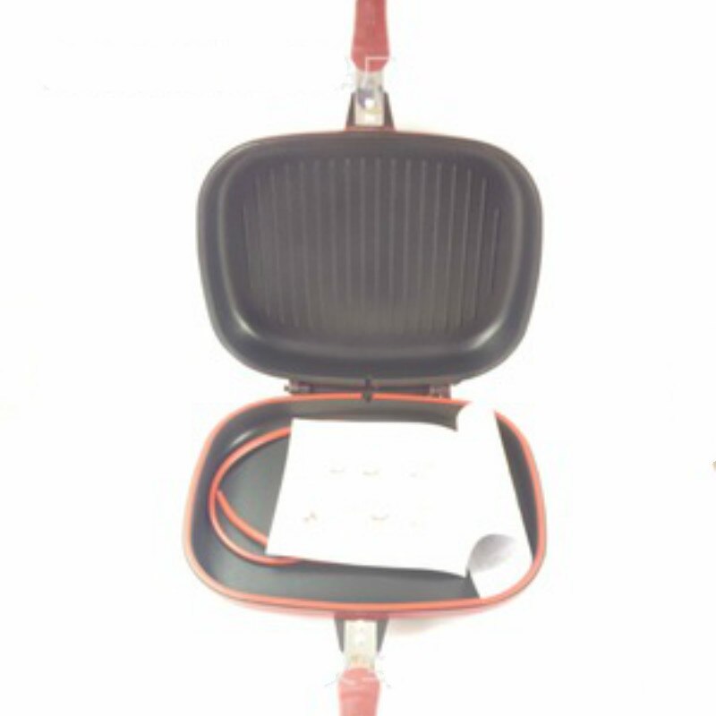 1PC Double-sided grill frying pan square shape non-stick pan baking steak frying pan 28cm kitchen cooking tool