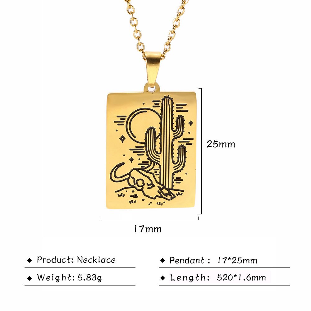 Dawapara Stainless Steel Jewelry Trendy Square Coffee Cup Camping Pendant Necklaces Unisex for Anniversary: ASS2019090209-1-G