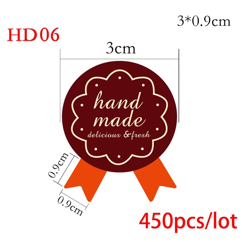 Handmade Thank You Stickers Scrapbooking for Package Adhesive Thank You Sticker Seal Labels Stationery: HD06 450pcs