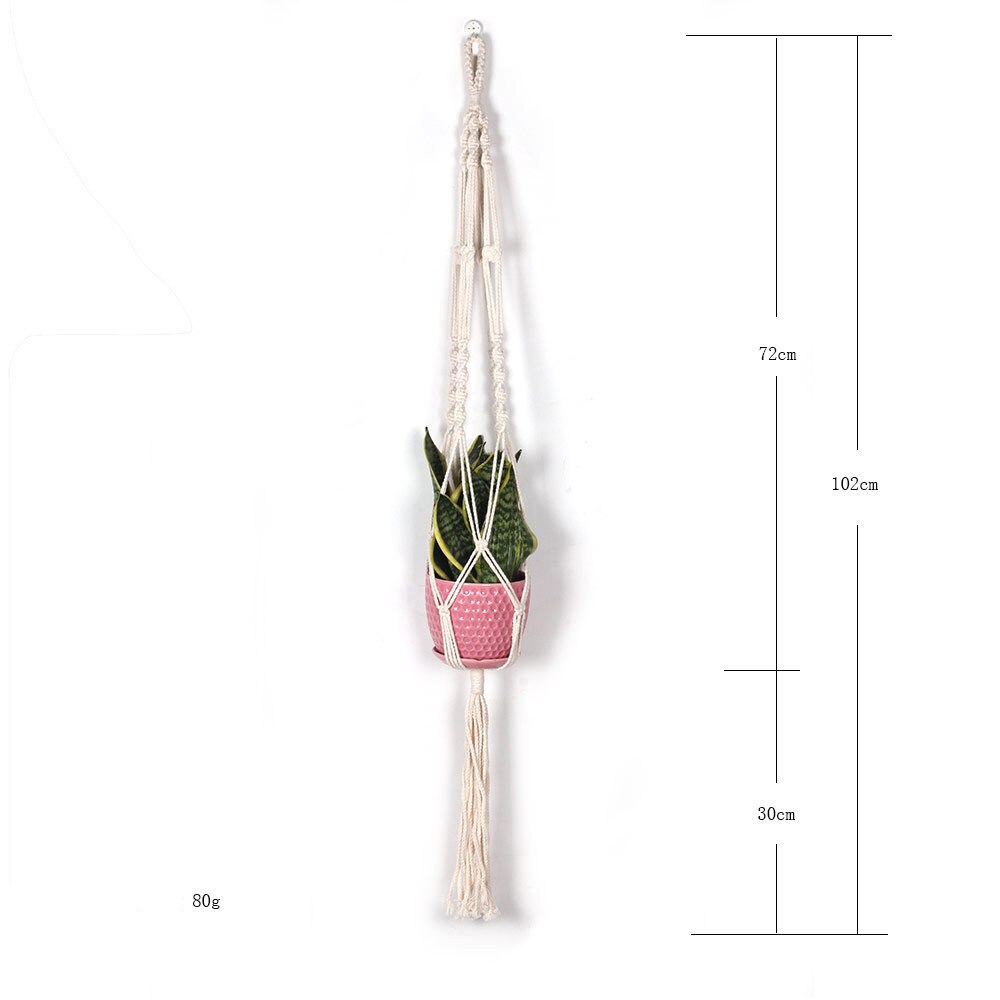 Macrame Katoen Handgemaakte Touw Opknoping Netto Opknoping Mand Vaas Bloem Plant Haak Sling Haak Land Yard Tuin Wanddecoratie