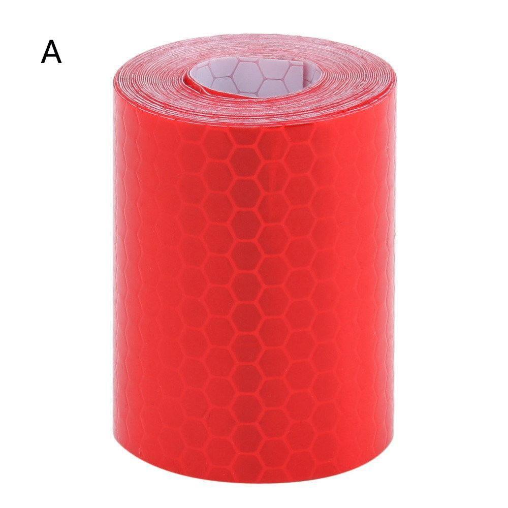 1 unidad cinta de advertencia reflectante de precaución de seguridad cinta autoadhesiva cinta adhesiva 5x100cm 6 colores para decoración de estilo de coche: RED