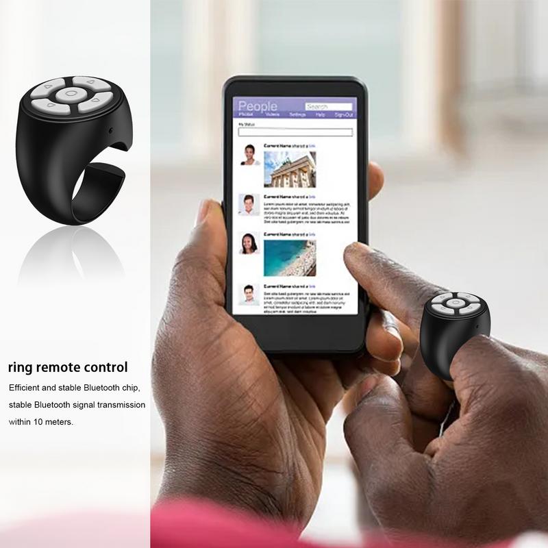 Finger Remote Control Scrolling Ring Tiktoks Remote Mobile Phone Video Remote Control Selfie Stick Camera Bluetoothcompatible