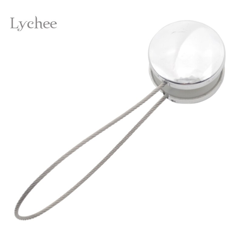 Lychee Leven 1 Stuk Goud Zilver Magnetische Gordijn Gesp Houder Tieback Ronde Gordijnen Holdback Gordijn Accessoires: Silver