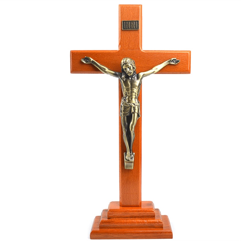 Jesus Cross Hout Christian Decoratie Beeldjes Jezus Decor Katholieke Cross Hand Kerk Religieuze