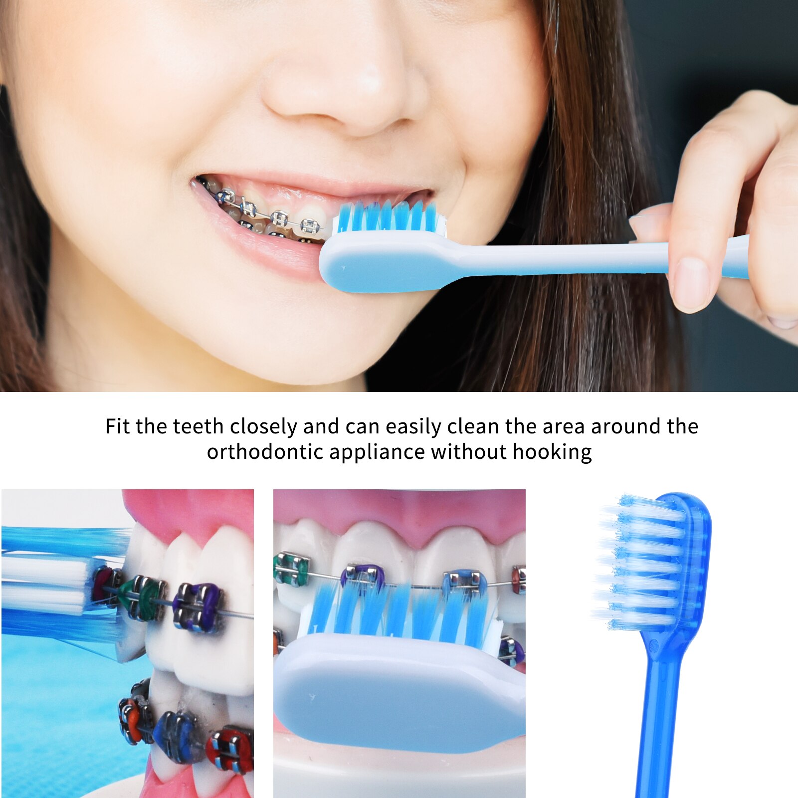 Y-Kelin Soft Toothbrush U-shaped Orthodontic Dental Care Tool Clean Teeth Portable Traveling Non-disposable for People