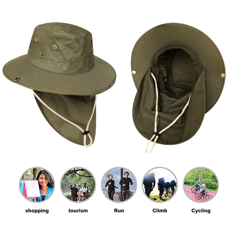 Touca com aba anti-suor para o ar livre, chapéu masculino e feminino para pescoço, acessórios de pesca com cinta de queixo roupas esportivas
