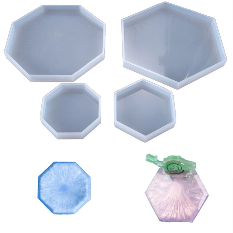 Siliconen Mal Diy Cup Mat Pad Handgemaakte Mallen Ambachten Epoxyhars Mal Geometrische Vorm Zeshoekige Vierkante Ronde Thermische Isolatie