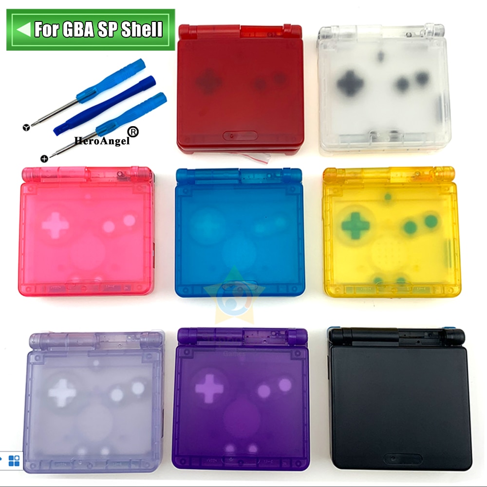pour GameBoy Advance SP classique clair édition limitée boîtier de remplacement coque lentille d'écran pour GBA SP couvercle de boîtier