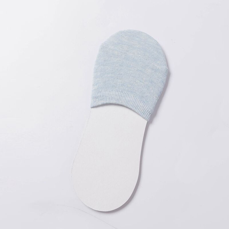 Summer Cotton Solid Women Boat Socks Cool Half Palm Non-slip Thin Invisible High Heel Socks Half Casual Breathable Peds &amp; Liners: sky blue