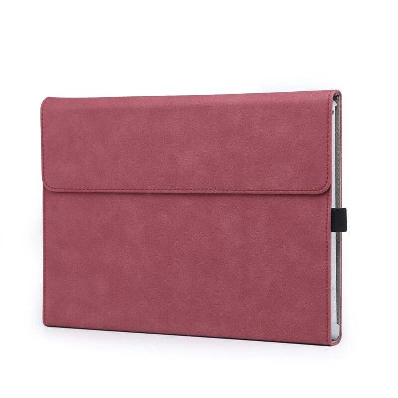 Flip Cover Sleeve Folio for Surface Pro 8 with Stand Holder Case Funda Women Men Solid Laptop Bag: Red