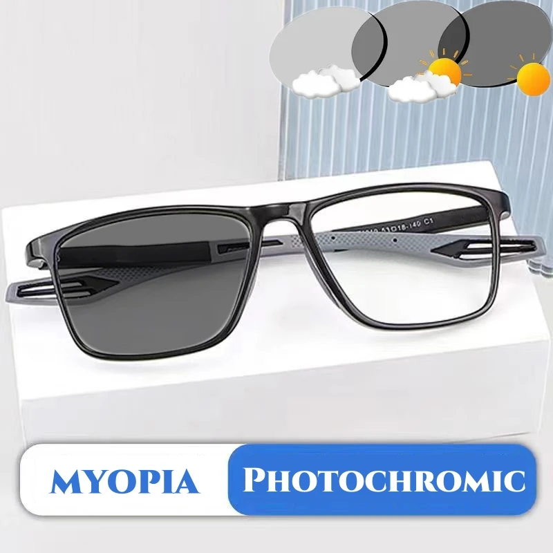 Gafas fotocromáticas deportivas para miopía, tendencia de , antiluz azul, gafas de visión cercana, gafas de protección solar anticolisión para exteriores