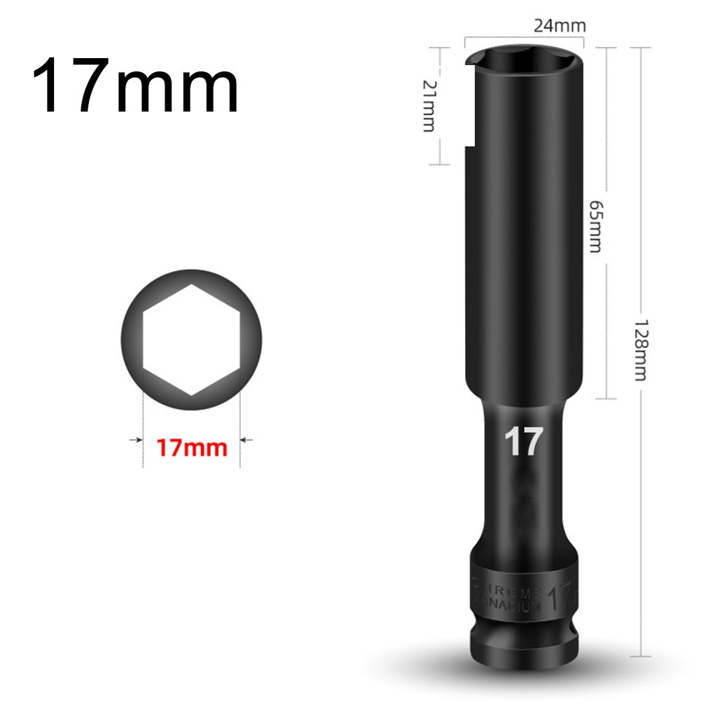 1/2 Drive Socket Impact Wrench Hex Socket Head 8-24mm Adapter Spanner Converter Deep Impact Socket Head Tire Removal Tools