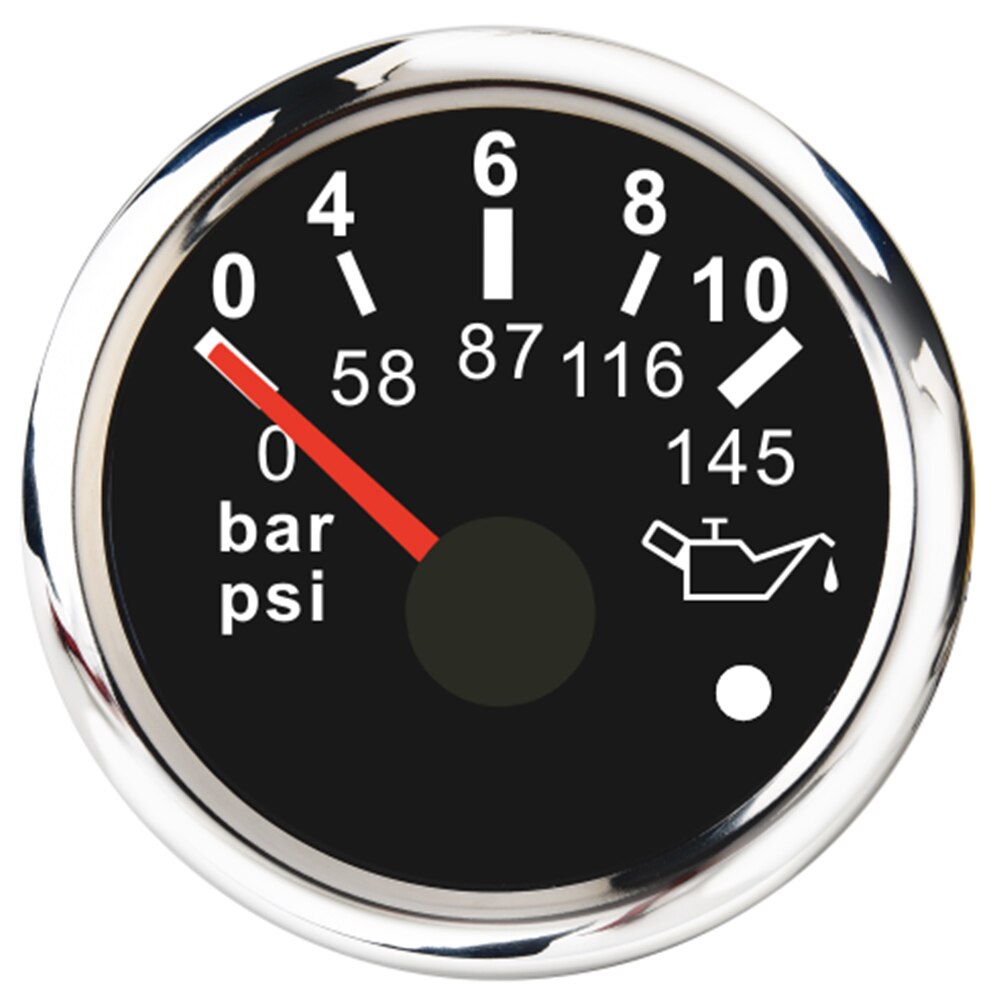 Waterproof Oil Pressure Gauge with Alarm 0-5Bar 0-10Bar Marine Boat Oil Pressure Indicator Meter M10 1/8 NPT Sensor 52MM Gauge: BS 0-10 Bar