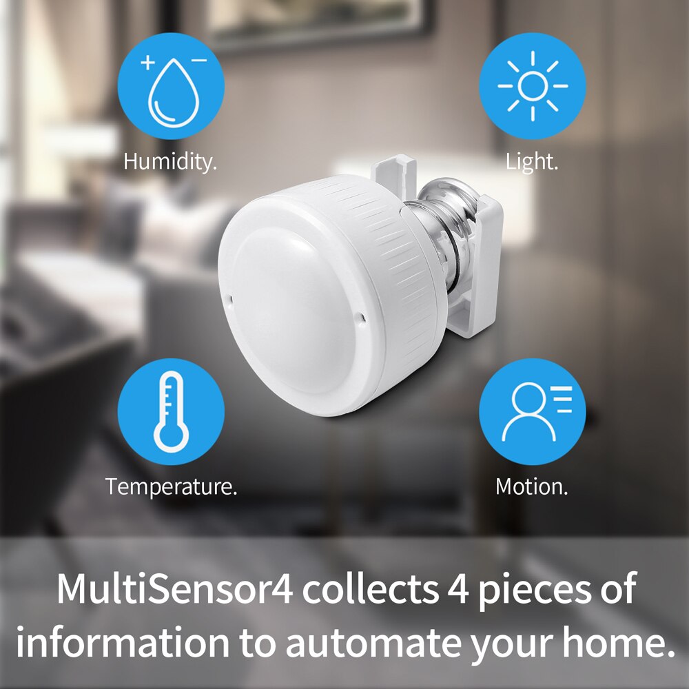 Tuya Zigbee Multi-Sensor 4 In 1 Smart Pir Motion Vochtigheid Licht Temperatuur Sensor Usb Lading Of Battery Operated
