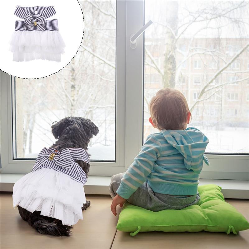 1Pc Schattige Huisdier Puppy Kitten Strik Jurken Comfortabele Huisdier Dagelijkse Kleding