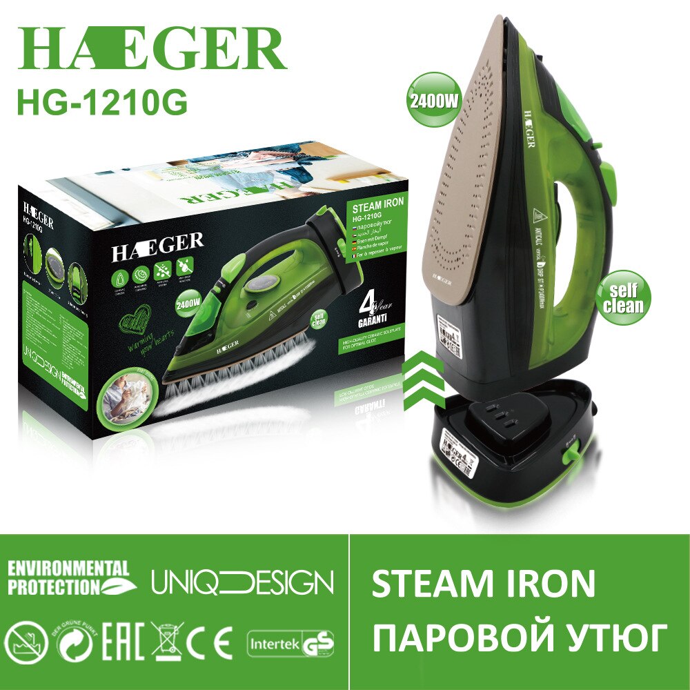 2400w dampstrygejern 5 speed juster trådløs trådløs opladning bærbart tøj strygning damper bærbar keramisk strygesål eu stik: Grøn / Uk