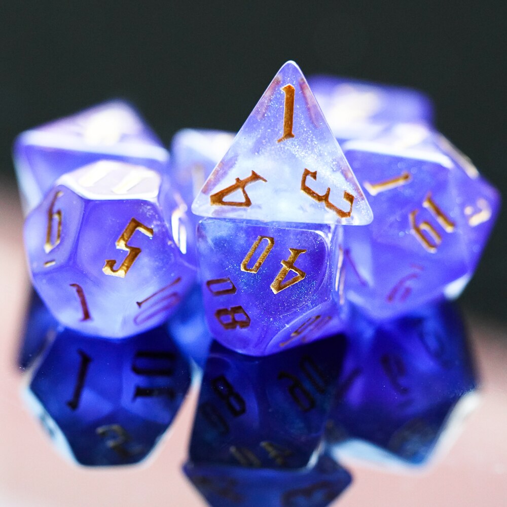 7 Stks/set Meerdere Kleuren Glitter Dnd Dobbelstenen D & D Dobbelstenen D4 D6 D8 D10 D % D12 D20 Polyhedral games Dobbelstenen Set Voor Tafel Games Mtg Rpg: 23 Dark Blue