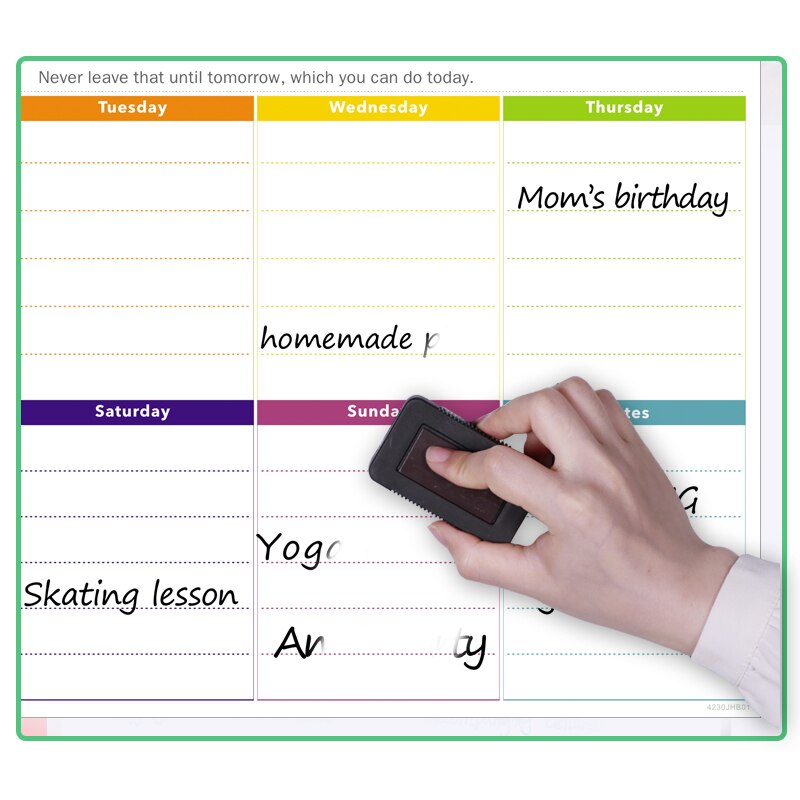 Magnetic Monthly Planner Smart Calendar Erase Board Daily Weekly Planner Message Notes Boards for Classroom Kitchen Refrigerator