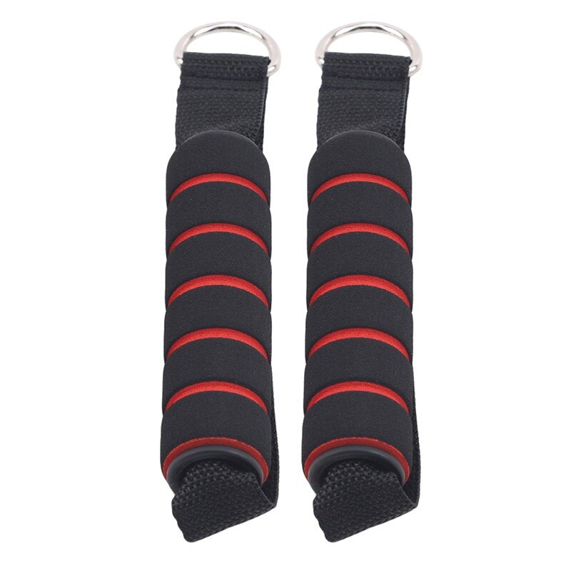 Tricep Rope Cable Attachment Handle Bar Resistance Gym Training Band D-Ring Spring Pull Rope Cable Bar Elastic String: Red