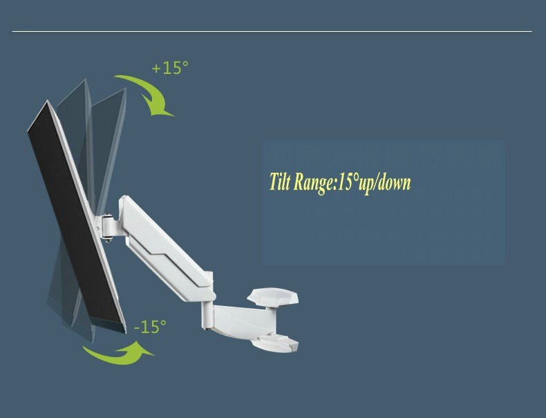 32"~42" Full Motion Gas Spring TV Wall Mount Rotating LCD LED Monitor Holder Bracket WM4021-Z1