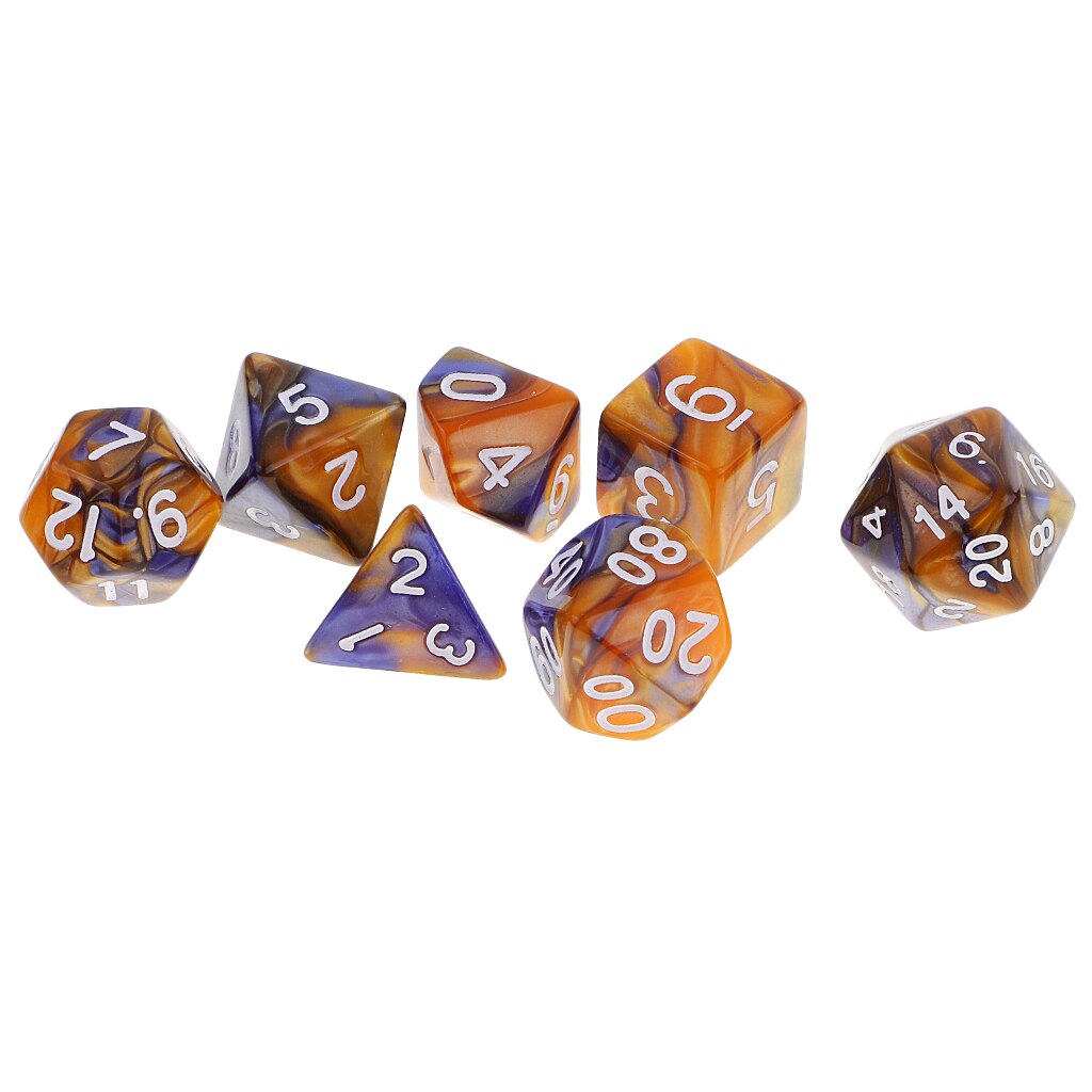 7 Pieces Polyhedral Dice Replacement Party Game Dices Supplies Board Game Dices Toys for DND RPG Board Game
