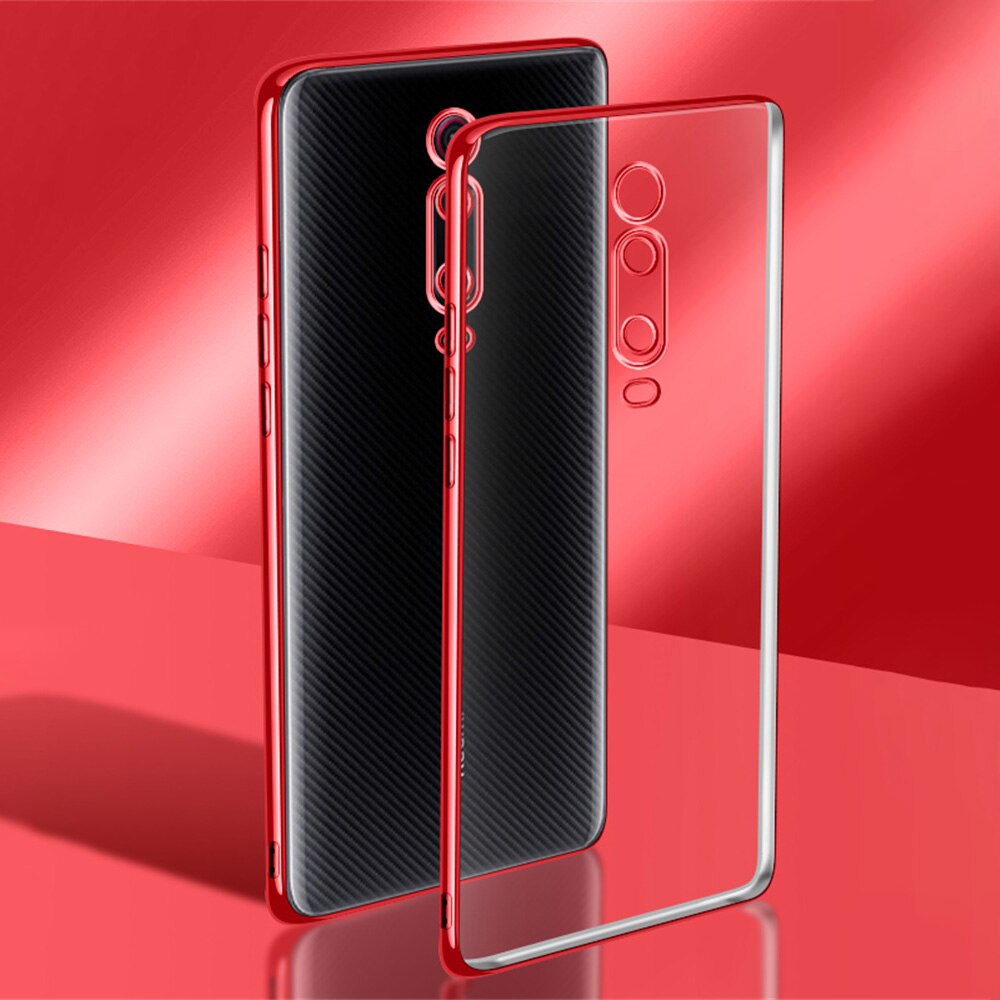 Clear Mode Plating Case Voor Xiaomi Mi 9T Pro Soft Tpu Luxe Telefoon Back Cover Xiaomi9T Mi9T 9Tpro originele Beschermende Fundas: Xiaomi 9T / Rood