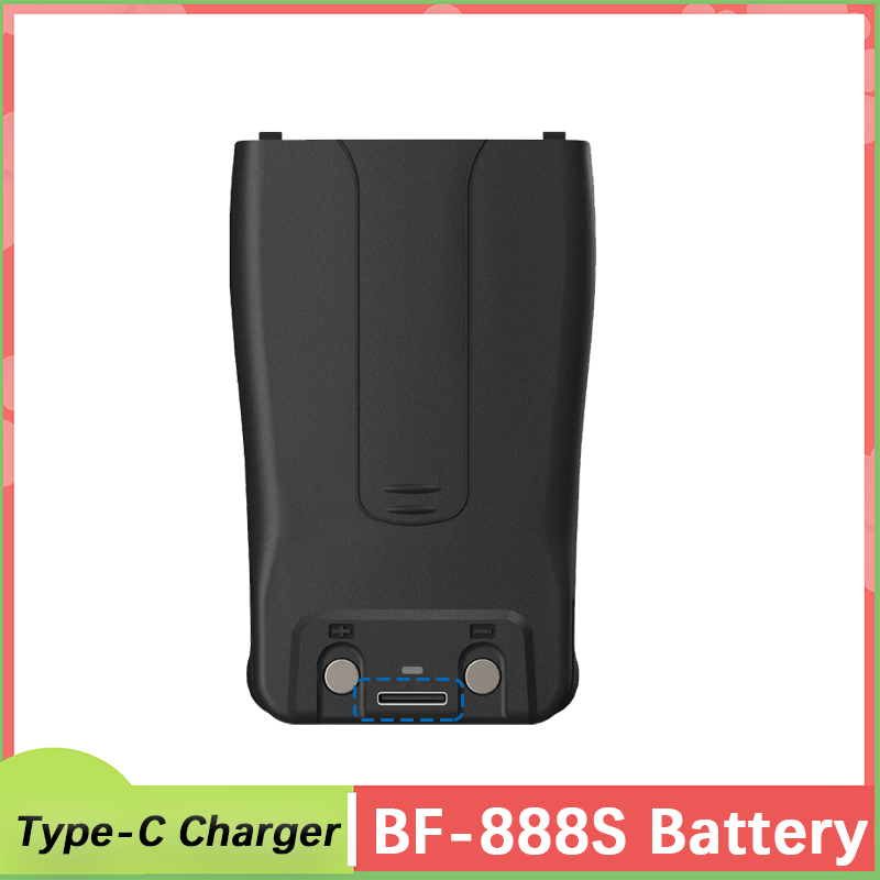 Baofeng BF-888S Walkie Talkie Battery Type-C Charger 1500mAh BL-1 for BF-666S BF-C1 H-777 BF-777S RT21 F26 Rechargable Batteries: Red