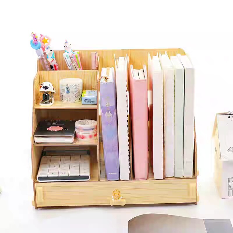 Træ opbevaringsboks blyant skrivebord vakuum kabelstyring kabel organizer skrivebord arrangement stationære forsyninger opbevaring organizer