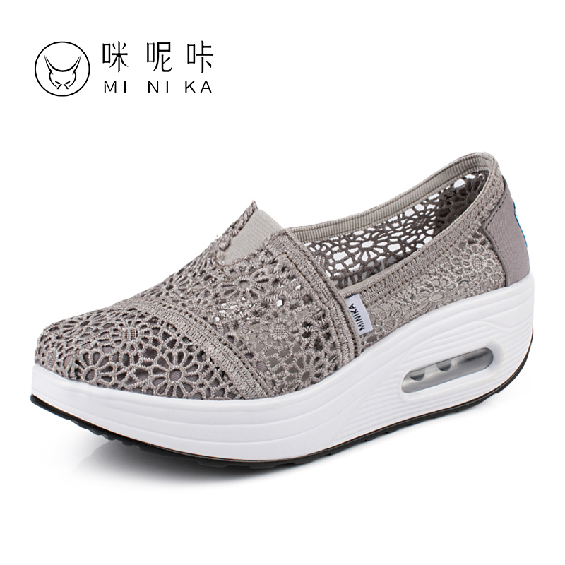 Spring Summer Women Toning Shoes Slip on Breathable Ladies Sport Fitness Shoes Outdoor Women Wedge Sneakers Body Shaping