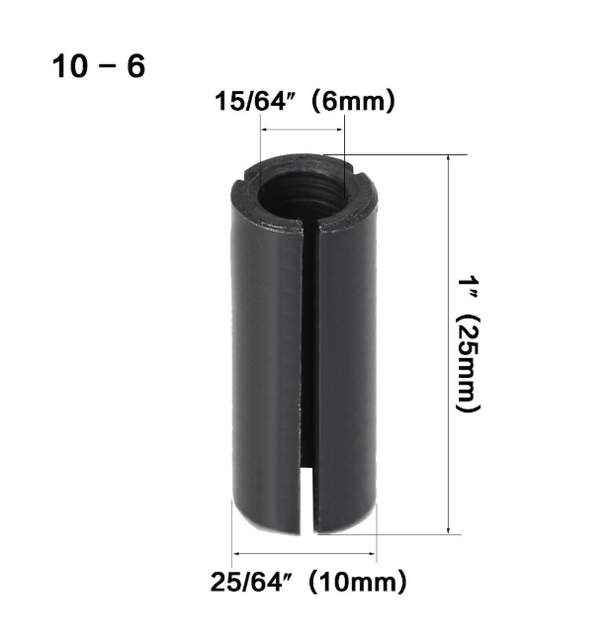 Outil de routeur CNC, adaptateur de haute précision, pince adaptateurs de tige support de fraise, mandrin de Conversion 12.7-8 8-6 12.7-6.35 1 pièce: 10 Turn 6